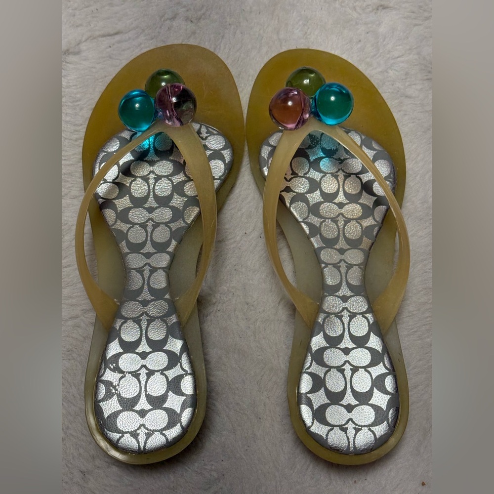 Coach Madlena Jelly Sandals with Silver and Multicolor Accents - Picture 5 of 6